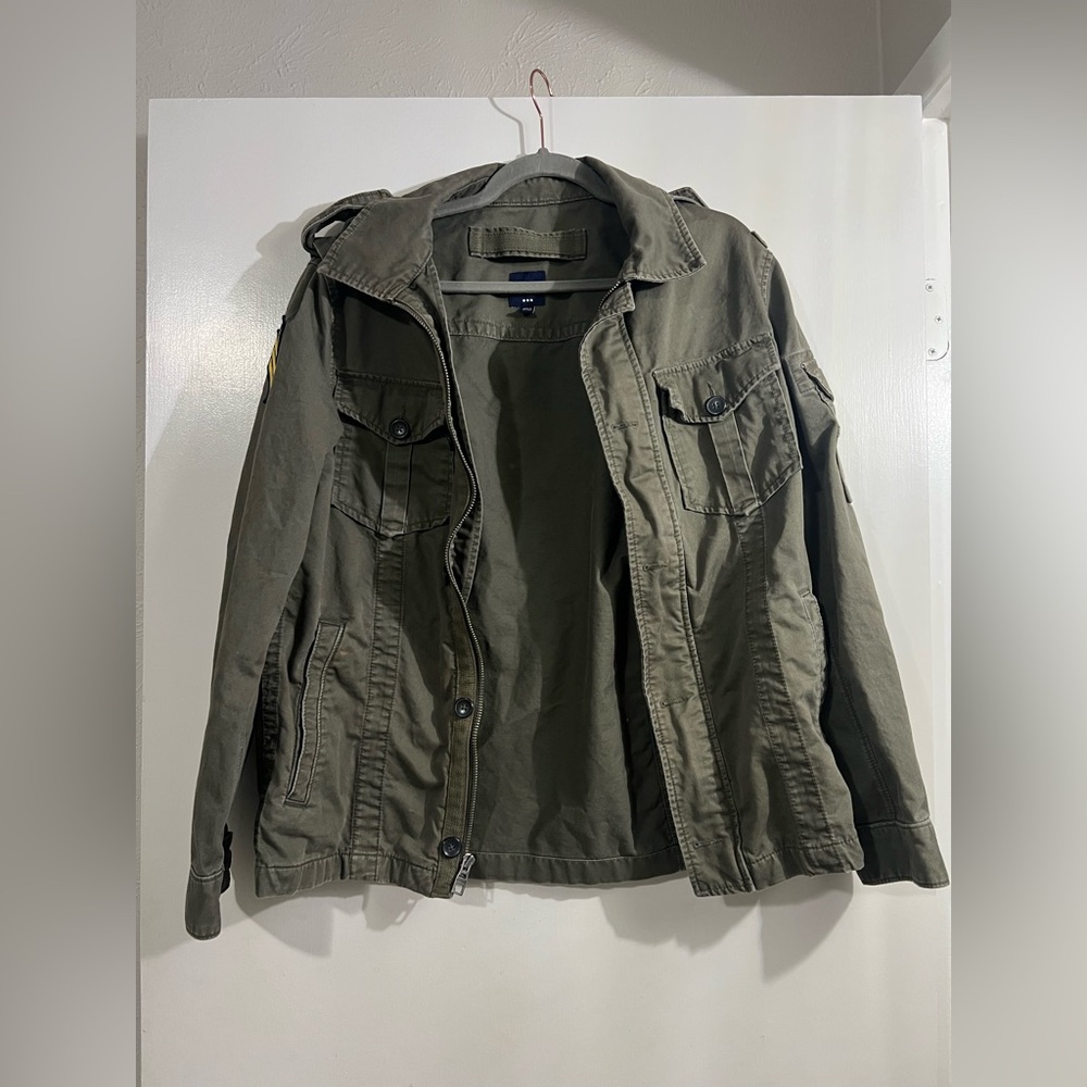 Army Green Faux Military Jacket
